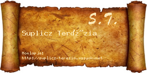 Suplicz Terézia névjegykártya